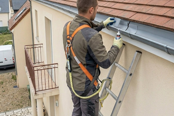 Pose et soudure d'éléments de zinguerie et de gouttières